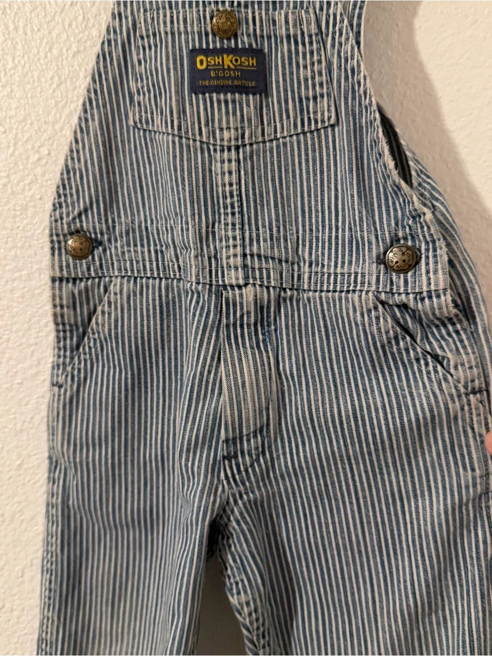 Vintage Oshkosh Overalls Striped Cotton Vestbak USA Boys Size 3T